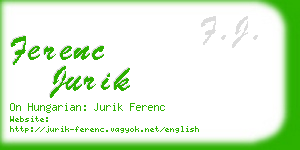 ferenc jurik business card